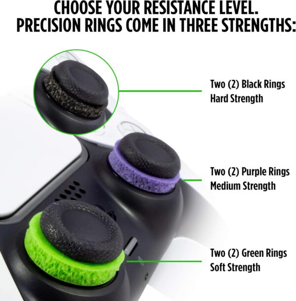 KontrolFreek Precision Rings | Aim Assist Motion Control for Playstation 4 (PS4), PS5, Xbox One, XBX, Switch Pro & Scuf Controller (Black/Purple/Green) - Image 3