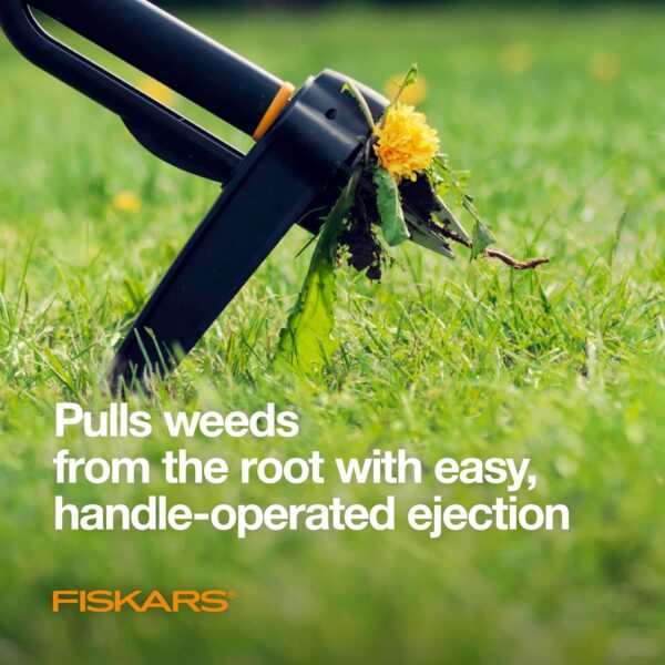 Fiskars 4-Claw Stand Up Weed Puller Tool, Gardening Hand Weeding Tool with 39" Long Ergonomic Handle with Easy-Eject Mechanism - Image 10