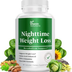 DR VITAMIN SOLUTIONS Nighttime Fat Burner Supplements - Appetite Suppressants for Weight Loss - Night-Time Fat Burner for Women and Men Supporting Sleep & Relaxation - Weight Loss Pills - 30