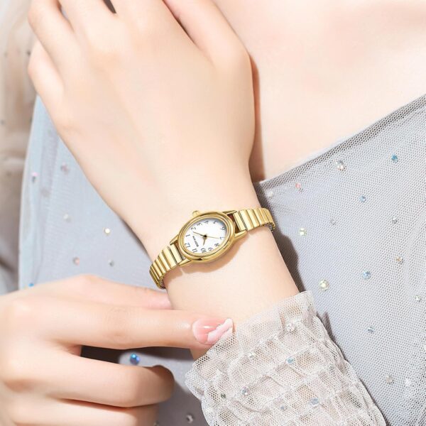 BOFAN Small Gold Watches for Women Easy Read Ladies Quartz Wrist Watch with Stainless Steel Expansion Band,Waterproof. - Image 6