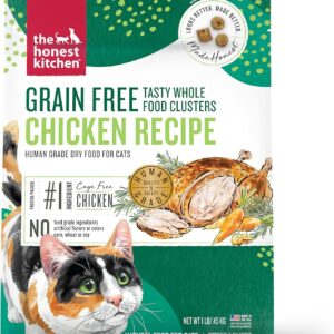 The Honest Kitchen Whole Food Clusters Grain Free Chicken Dry Cat Food, 1 lb Trial Pouch
