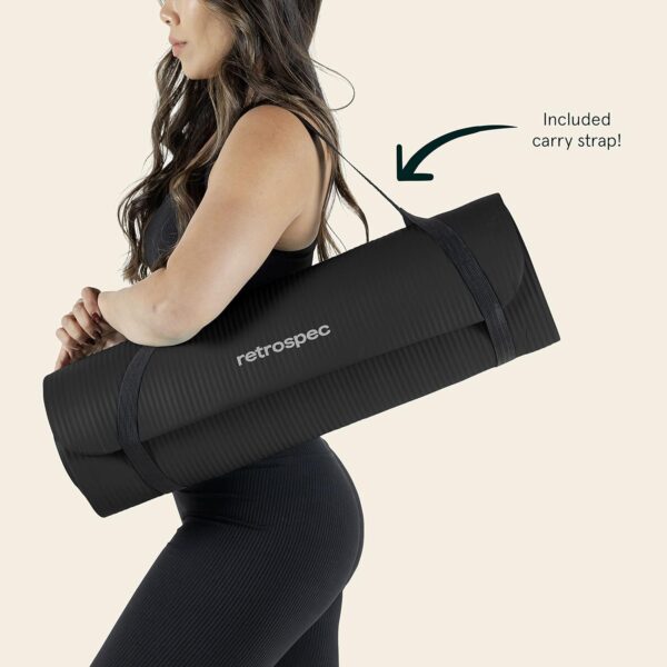Retrospec Solana Yoga Mat 1" Thick With Nylon Carry Strap for Men & Women - Non Slip Exercise Mat for Home Yoga, Pilates, Stretching, Floor & Fitness Workouts - Image 7