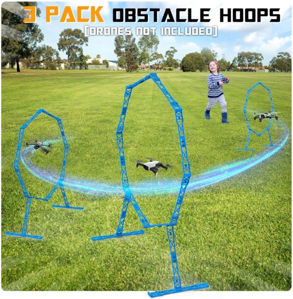 Drone Obstacle Course, Includes 3 Pack Easy to Build Obstacle Hoop, FPV Racing Drone Loop Gate, Suitable Competition RC FPV Racing of Drones or Model Aircraft Games for Age 6-12 Kids or Adults - Image 8
