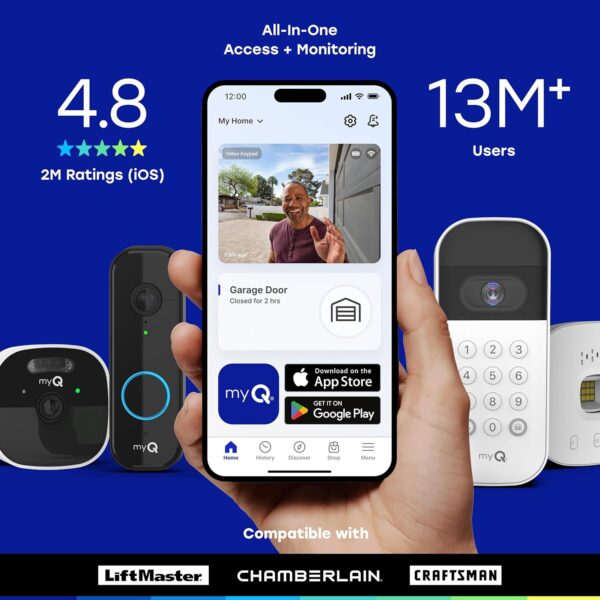 myQ Smart Garage Door Video Keypad with Wide-Angle Camera,Customizable PIN Codes,and Smartphone Control–Take Charge of Your Garage Access Works with Chamberlain, LiftMaster and Craftsman openers,White - Image 7