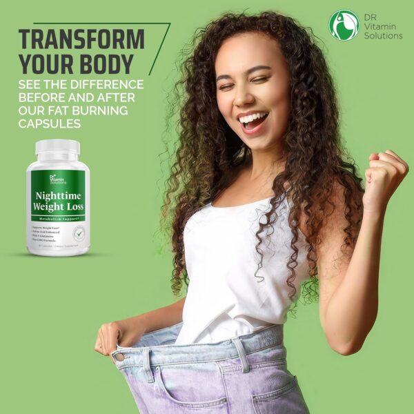DR VITAMIN SOLUTIONS Nighttime Fat Burner Supplements - Appetite Suppressants for Weight Loss - Night-Time Fat Burner for Women and Men Supporting Sleep & Relaxation - Weight Loss Pills - 30 - Image 8