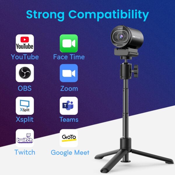EMEET S600 4K Webcam for Streaming - Sony 1/2.5'' Sensor, PDAF Autofocus, 1080P@60FPS, 2 Noise Reduction Mics, Built-in Privacy Cover, 73° FOV, Streaming Camera for Live Commerce/Gaming/Beauty - Image 9