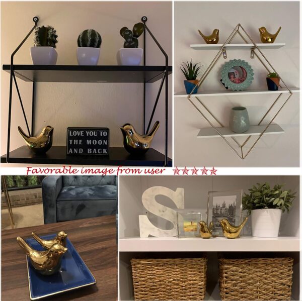 FANTESTICRYAN Small Birds Statues Gold Home Decor Modern Style Figurine Decorative Ornaments for Living Room, Bedroom, Office Desktop, Cabinets - Image 7