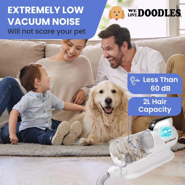 We Love Doodles 11-in-1 Dog Grooming Vacuum - Professional-Grade Dog Clippers, Lightweight Pet Vacuum Grooming Kit for Dogs at Home, For Long Hair & Non Shedding Dogs, Goldendoodles & Poodles - Image 6