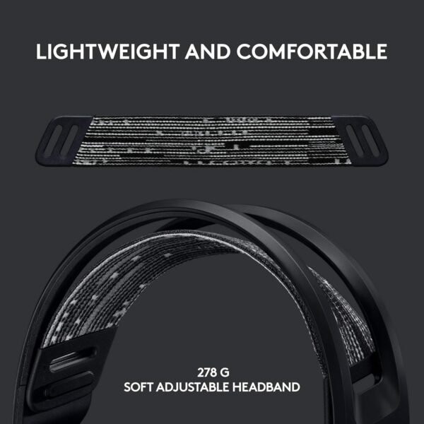 Logitech G733 Lightspeed Wireless Gaming Headset, Suspension Headband, Lightsync RGB, Blue VO!CE Mic, PRO-G Audio – Black, Gaming Headset Wireless, PC, PS5, PS4, Switch Compatible - Image 2