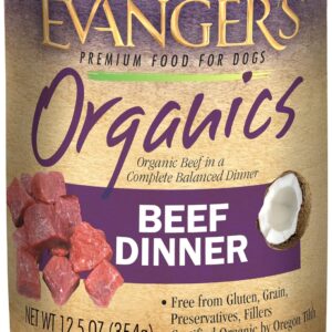 Evanger's Organics Beef Dinner for Dogs - 12, 12.5 oz Cans
