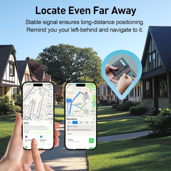2025 [Apple MFi Certified] (iOS Only) Bluetooth Tracker Smart Finder for Apple Find My, iPhone Card Wallet Finder GPS Tracker, 5-10 Years Battery, Keys Finder and Item Locator for Keys, Bags, Passport - Image 4
