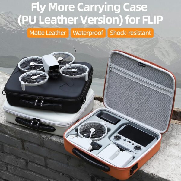 Carrying Case for DJI Flip, Portable Travel Shoulder Bag for DJI Flip Accessories, Fits RC 2/RC-N3 Remote Controller (Orange) - Image 2