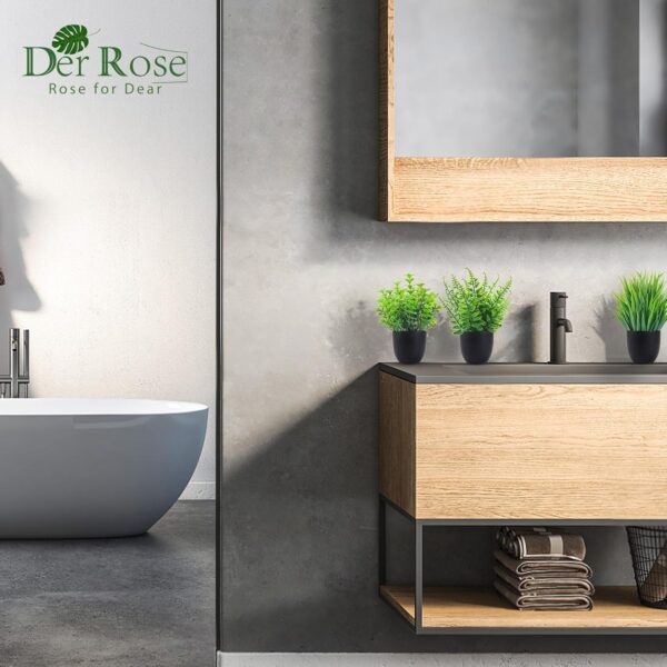 Der Rose Fake Plants 4 Packs Artificial Plants Small Faux Plants Black Bathroom Accessories for Bathroom Home Office Desk Decor Indoor - Image 4