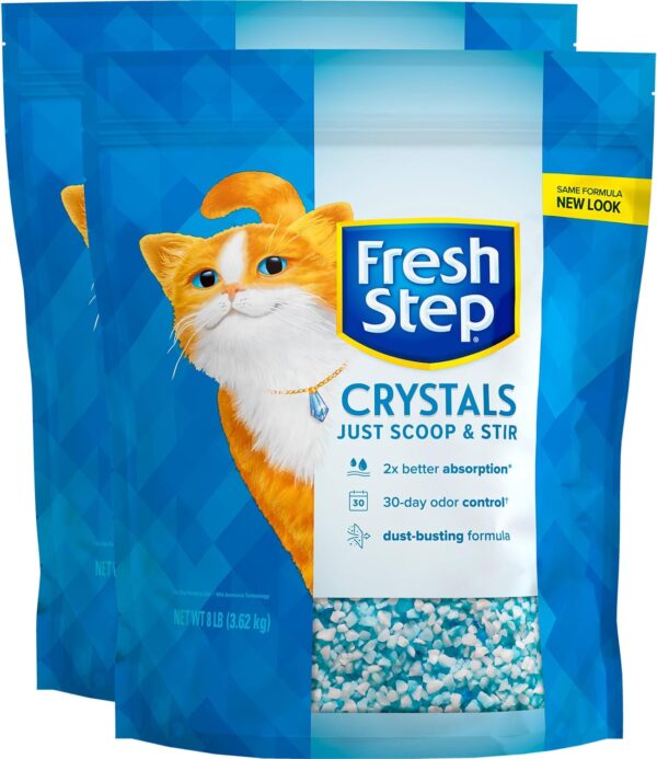 Fresh Step Crystals, Premium Cat Litter, Scented, 8 Pounds, Pack of 2 (Package May Vary) - Image 4