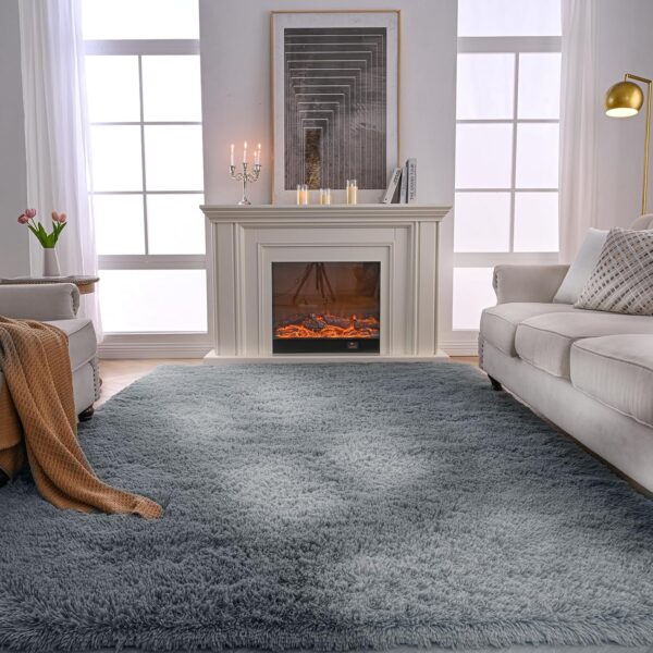 Fluffy Rug 5x7 Bedroom Rugs: Shag Rug for Bedroom - Area Rug 5x7 Grey Plush Fuzzy Soft Carpet for Living Room - Teenage Room Dorm Decor Carpets - Image 5