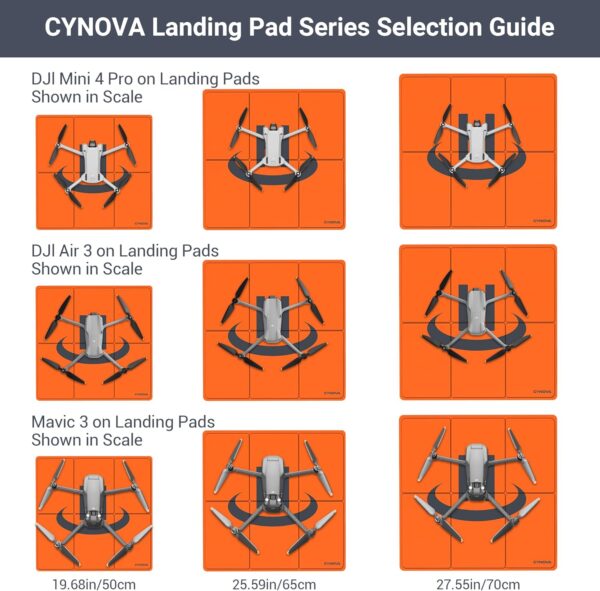 CYNOVA Drone Landing Pad Weighted for DJI Mini 3 Pro, Universal Waterproof Portable Landing Mat for DJI Flip/DJI MINI 4K / DJI MINI4 Pro/Mavic 3 / Air 2S / FPV Avata/Drone Accessories(50cm/20inch) - Image 8