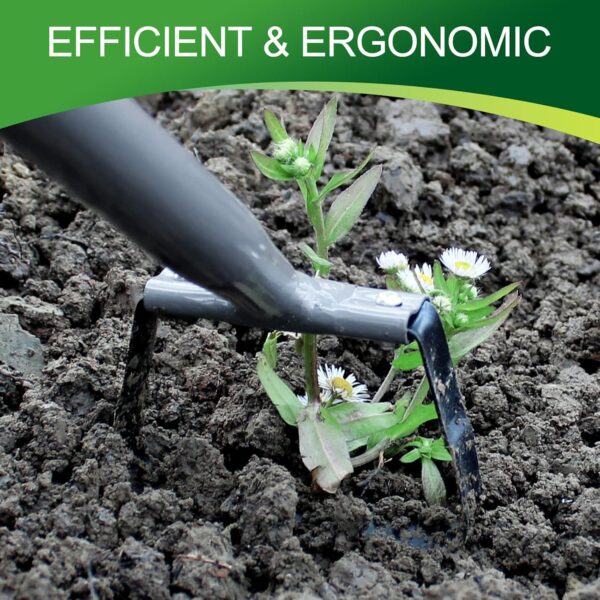 Walensee Mini Action Hoe for Weeding Stirrup Hoe Tools for Garden Hula-Ho with 14- Inch Scuffle Loop Hoe Gardening Weeder Cultivator, Sharp Durable Metal Handle Weeding Rake with Cushioned Grip, Grey - Image 5