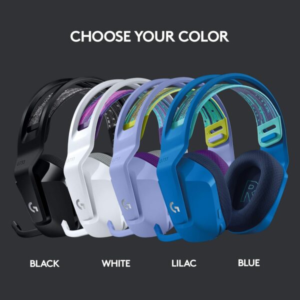 Logitech G733 Lightspeed Wireless Gaming Headset, Suspension Headband, Lightsync RGB, Blue VO!CE Mic, PRO-G Audio – Black, Gaming Headset Wireless, PC, PS5, PS4, Switch Compatible - Image 7