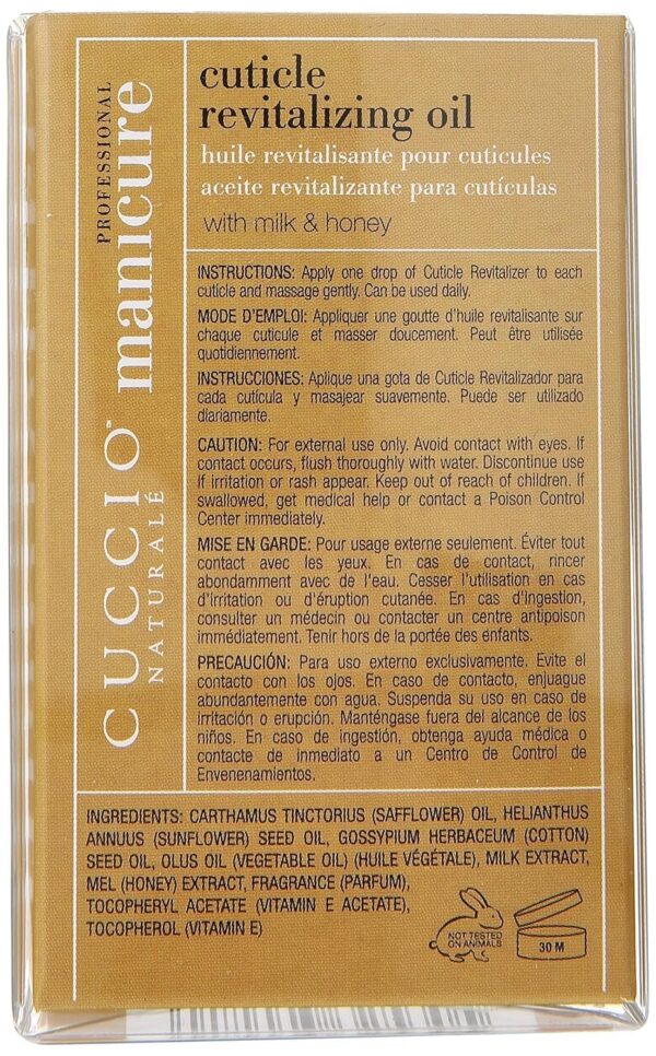 Cuccio Naturale Revitalizing- Hydrating Oil For Repaired Cuticles Overnight - Remedy For Damaged Skin And Thin Nails - Paraben /Cruelty-Free Formula - Milk And Honey - 2.5 Oz - Image 7