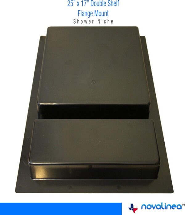 Large Double Shelf Recessed Shower Niche, Ready to Tile, 25" x 17" x 3.75" - Image 3