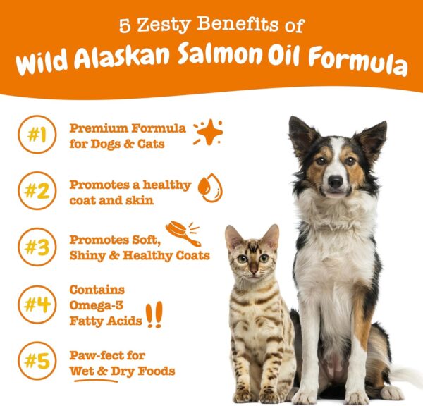 Zesty Paws Wild Alaskan Omega-3 Blend Pollock + Salmon Oil for Dogs and Cats- Skin and Coat Support, Omega 3 Supplement for Pets, 8.5oz - Image 2
