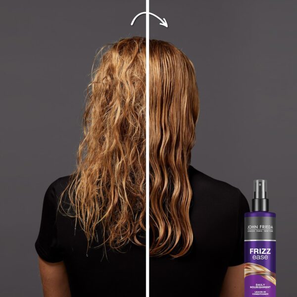 John Frieda Frizz Ease Daily Nourishment Leave-In Conditioner, Detangles Frizzy, Damaged Hair, Reduces Breakage, Protects Against Heat, with Vitamins A, C, E & Green Tea Extract, 8 Oz - Image 3