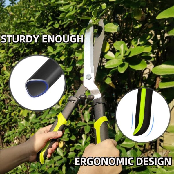 Hedge Clippers Shears Hedge Shears for Trimming Borders, Garden Tools Hedge Clippers, Bush Cutters Trimmer with Sharp Wavy Blades, Garden Shears for Hedges (19 Inch) - Image 5