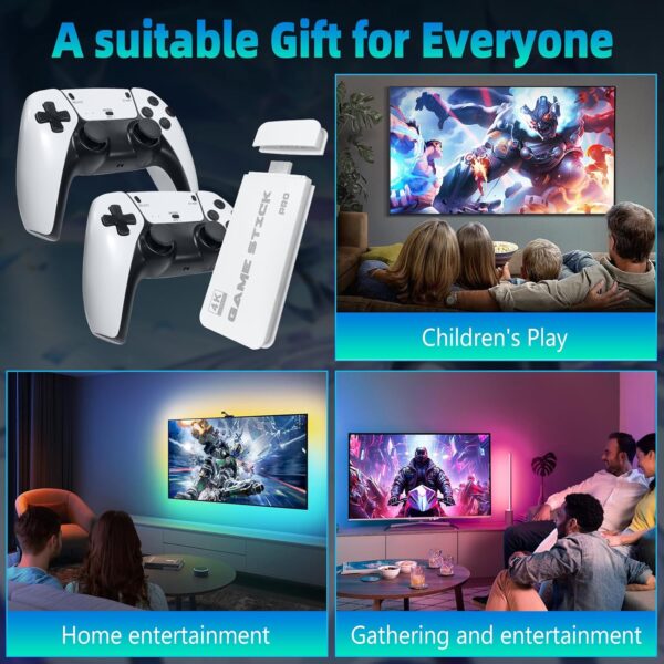 2025 Retro Gaming Console Pro, Retro Game Stick with 4K HDMI, Classic Video Games with 20,000+ Games and 23 Emulators, Upgraded Dual 2.4G Wireless Controllers 64GB - Image 7