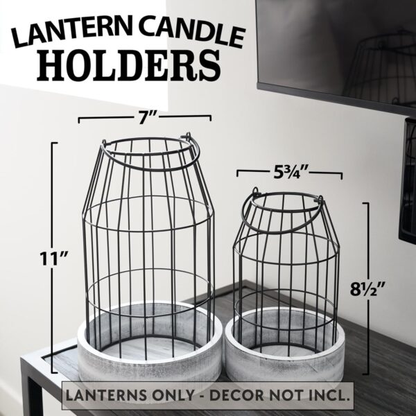 Rustic Farmhouse Lantern Decor Set of 2 - Stylish Decorative Lanterns for Your Living Room, Fireplace Mantle or Kitchen Dining Table - Modern Upscale Beauty for Your Entire Home - Image 5