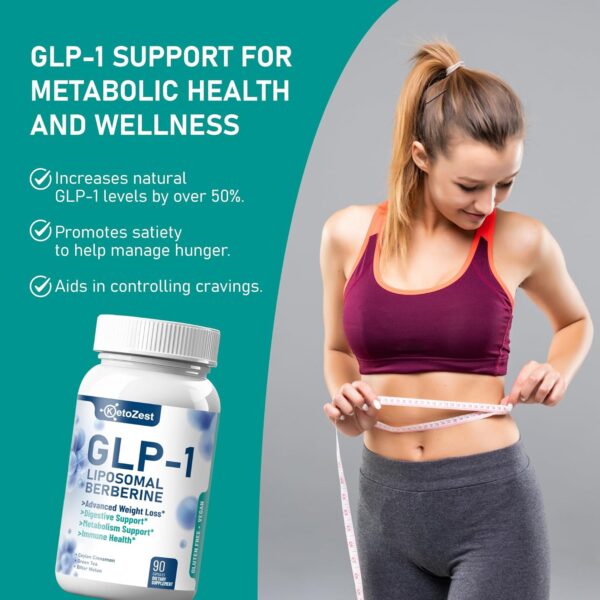 GLP-1 Weight Loss Support Supplement - 15-in-1 GLP1 Booster for Suport Weight Management Appetite Suppressant Fat Burn for Women Men - with Liposomal Berberine HCl Bitter Melon Citrus - Image 5