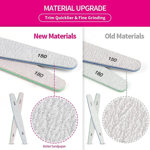 Teenitor Nail File Nail Buffer, 6 pcs Nail Files and Buffers for Natural Nails, Emery Boards for Nails, Nail Buffer and Shine Kit Nail Filer, Nail Buffer Block 100/180 Grit Nail Files Fingernail Files - Image 6