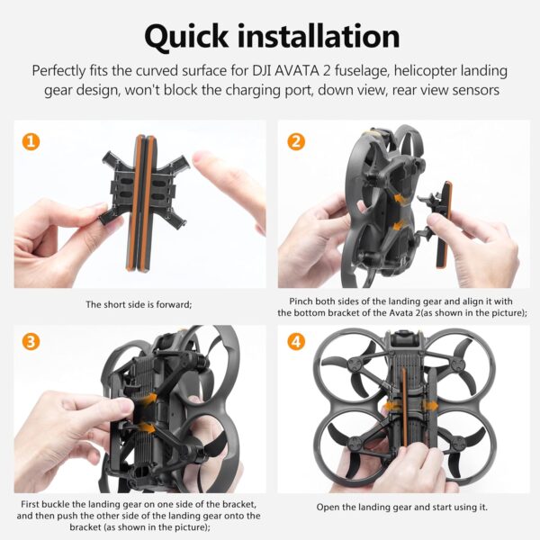 STARTRC Landing Gear for DJI AVATA 2 Drone Accessories,Foldable Extended Landing Legs Kit for DJI AVATA 2 Drone Protector - Image 6