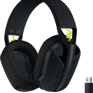 Logitech G435 LIGHTSPEED Wireless Bluetooth Gaming Headset - Lightweight, built-in mics, 18h battery, compatible with Dolby Atmos, PC, PS4, PS5, Nintendo Switch, Mobile - Black