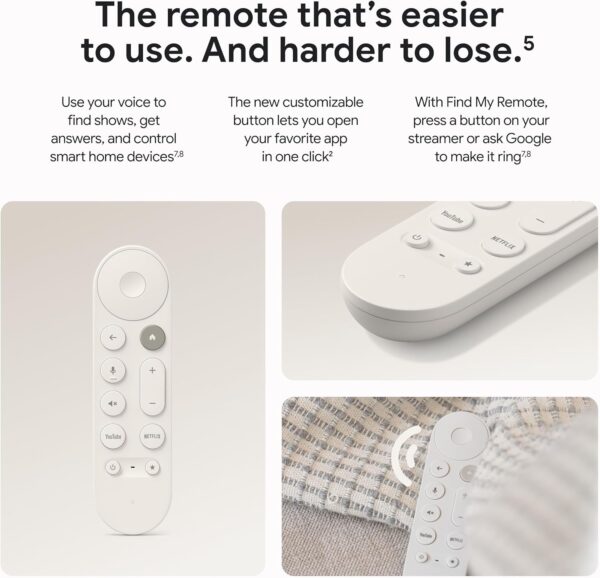 Google TV Streamer 4K - Fast Streaming Entertainment on Your TV with Voice Search Remote - Watch Movies, Shows, Live TV, and Netflix in 4K HDR - Smart Home Control - 32 GB of Storage - Porcelain - Image 2