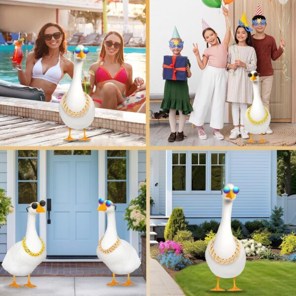 4 Pcs Porch Goose Outfits,Goose Outfits Chain Collars and Sunglasses for 23 or 17 inches Goose Statue, Goose Outfits Accessories for Pet Cosplay Party Lawn Outdoor Garden Yard - Image 7