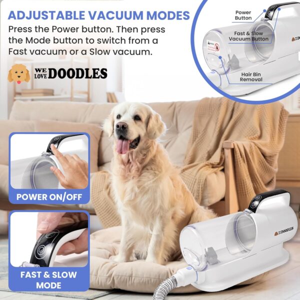 We Love Doodles 11-in-1 Dog Grooming Vacuum - Professional-Grade Dog Clippers, Lightweight Pet Vacuum Grooming Kit for Dogs at Home, For Long Hair & Non Shedding Dogs, Goldendoodles & Poodles - Image 5