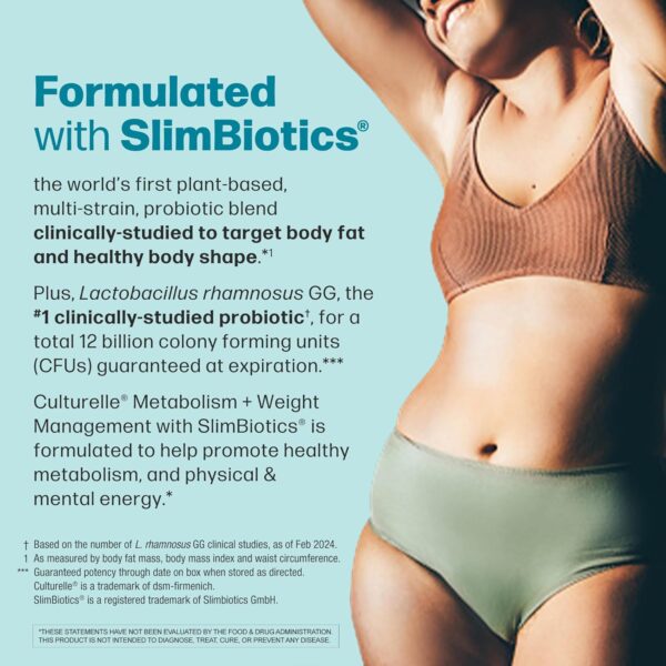 Culturelle Metabolism + Weight Management with SlimBiotics® Probiotic Capsules – 30 Count – Helps Safely Manage Weight - Promotes Healthy Metabolism and Physical & Mental Energy - Image 4