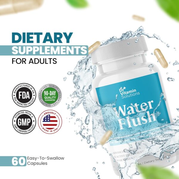 DR VITAMIN SOLUTIONS Diuretic Water Pills for Weight Control, 12 Active Ingredients (Green Tea, Cranberry & More), Instant Relief from Bloat & Swelling, Water Retention Pills for Women & Men - 60 Caps - Image 2