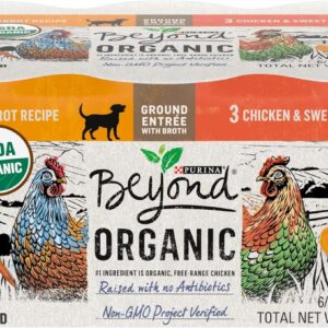 Purina Beyond Natural, Pate, High Protein Wet Dog Food Variety Pack, Organic Chicken Recipes - (Pack of 6) 13 oz. Cans