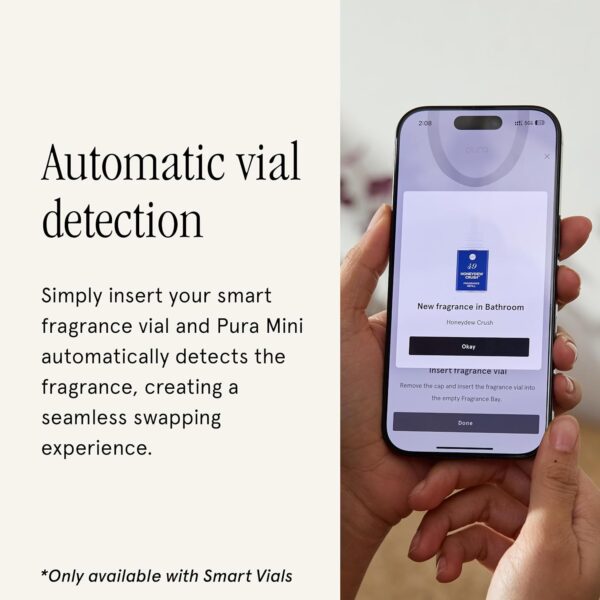 Pura Mini Smart Fragrance Diffuser for Small Spaces Adjustable Smart Home Device with LED Light & Automatic Vial Detection - Includes 1 Scent Refill; Lemon - Image 7
