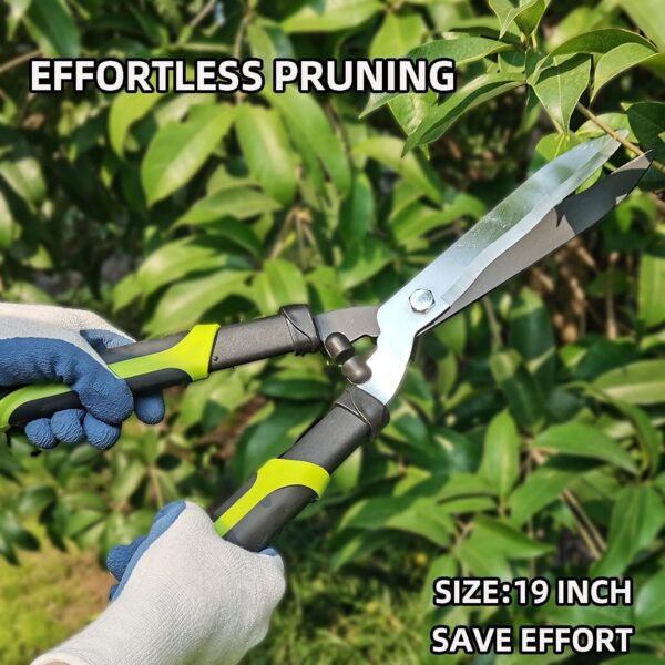 Hedge Clippers Shears Hedge Shears for Trimming Borders, Garden Tools Hedge Clippers, Bush Cutters Trimmer with Sharp Wavy Blades, Garden Shears for Hedges (19 Inch) - Image 6
