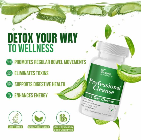DR VITAMIN SOLUTIONS 15 Day Gut Cleanse Detox for Women, GLP-1 Support - Natural Colon & Detox Cleanse for Weight Loss - Bloating & Constipation Relief - Flushes Toxins & Supports Immunity - 30 Ct. - Image 4