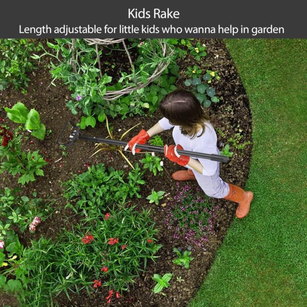 Stirrup Hoe and Cultivator Garden Tool Heavy Duty, Scuffle Loop Hula Action Hoe Weeding Gardening Hand Tools for Women Kids Men, Metal Weeder Scraper Garden Hoe Rake Weed Puller Long Handle 32-62 inch - Image 6
