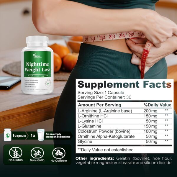 DR VITAMIN SOLUTIONS Nighttime Fat Burner Supplements - Appetite Suppressants for Weight Loss - Night-Time Fat Burner for Women and Men Supporting Sleep & Relaxation - Weight Loss Pills - 30 - Image 2