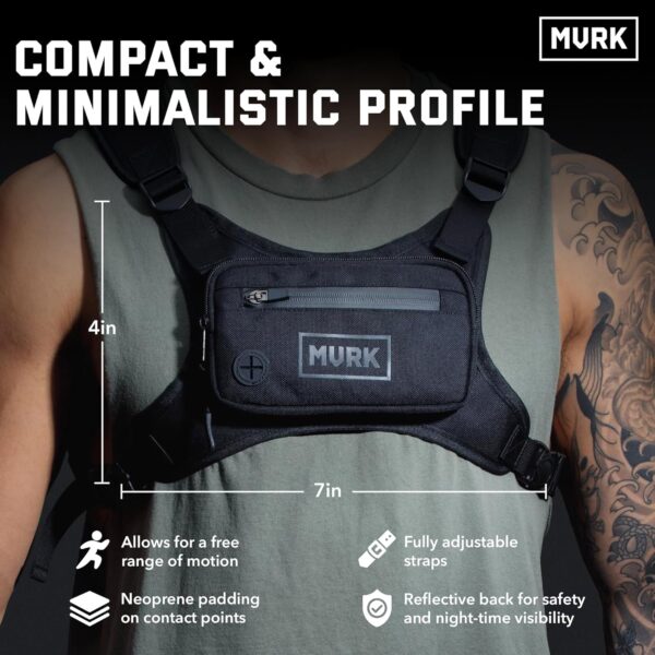 MVRK Water Resistant Chest Pack - Running Vest for Workouts, Running Phone Holder Extra Storage, Lightweight Running Pack - Image 3