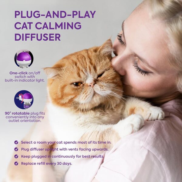 Cat Pheromones Calming Diffuser: Premium Pheromone Diffuser for Cats - Cat Pheromones Diffuser - Cat Calming Diffuser - Cat Calming Pheromone Diffuser, 2 Pack (Purple) - Image 6