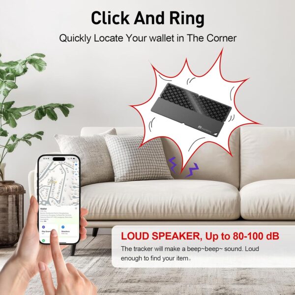 2025 [Apple MFi Certified] (iOS Only) Bluetooth Tracker Smart Finder for Apple Find My, iPhone Card Wallet Finder GPS Tracker, 5-10 Years Battery, Keys Finder and Item Locator for Keys, Bags, Passport - Image 3