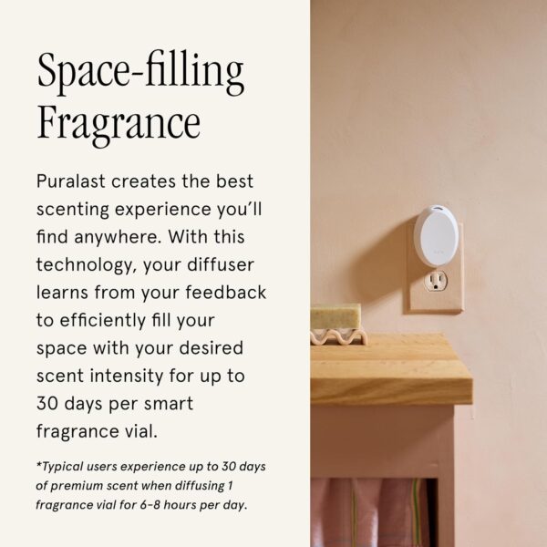 Pura Mini Smart Fragrance Diffuser for Small Spaces Adjustable Smart Home Device with LED Light & Automatic Vial Detection - Includes 1 Scent Refill; Lemon - Image 6