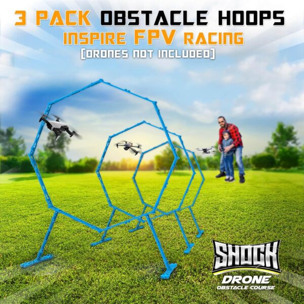 Drone Obstacle Course, Includes 3 Pack Easy to Build Obstacle Hoop, FPV Racing Drone Loop Gate, Suitable Competition RC FPV Racing of Drones or Model Aircraft Games for Age 6-12 Kids or Adults - Image 2