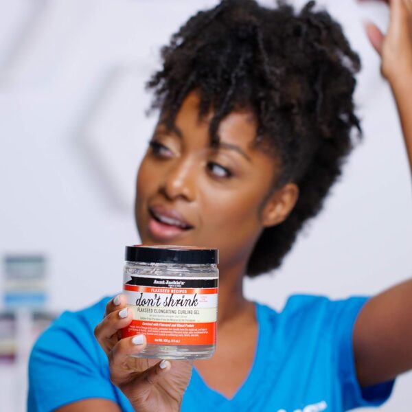 Aunt Jackie's Flaxseed Recipes Don't Shrink Elongating Hair Curling Gel for Natural Curls, Coils and Waves, Helps Prevent Dryness and Flaking, 15 oz - Image 4